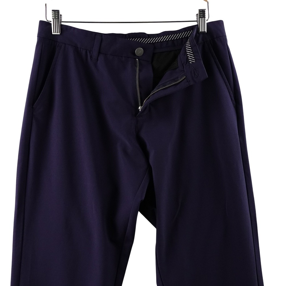 Primo Men 32 Flat Front Chino Pants Navy Blue Golf Casual Performance Stretch